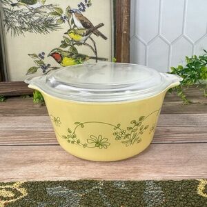 Vintage Pyrex Casserole Dish - Shenandoah Pattern - 1980's